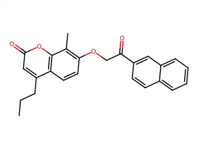 8-methyl-7-[2-(2-naphthyl)-2-oxoethoxy]-4-propyl-2H-chromen-2-one structure