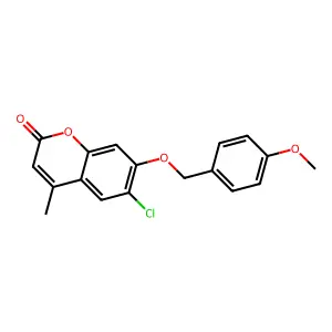 6-chloro-7-[(4-methoxybenzyl)oxy]-4-methyl-2H-chromen-2-one structure