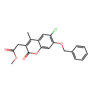 methyl [7-(benzyloxy)-6-chloro-4-methyl-2-oxo-2H-chromen-3-yl]acetate structure