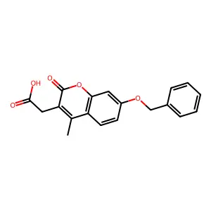 [7-(benzyloxy)-4-methyl-2-oxo-2H-chromen-3-yl]acetic acid structure