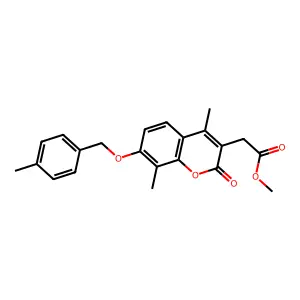 methyl {4,8-dimethyl-7-[(4-methylbenzyl)oxy]-2-oxo-2H-chromen-3-yl}acetate structure