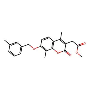methyl {4,8-dimethyl-7-[(3-methylbenzyl)oxy]-2-oxo-2H-chromen-3-yl}acetate structure