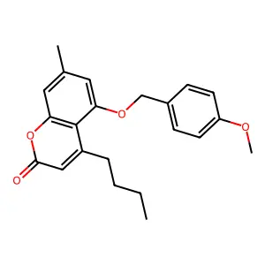 4-butyl-5-[(4-methoxybenzyl)oxy]-7-methyl-2H-chromen-2-one structure