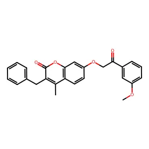 3-benzyl-7-[2-(3-methoxyphenyl)-2-oxoethoxy]-4-methyl-2H-chromen-2-one structure