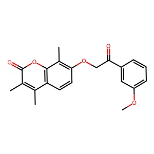 7-[2-(3-methoxyphenyl)-2-oxoethoxy]-3,4,8-trimethyl-2H-chromen-2-one structure