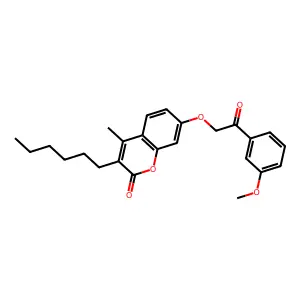 3-hexyl-7-[2-(3-methoxyphenyl)-2-oxoethoxy]-4-methyl-2H-chromen-2-one structure