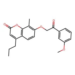 7-[2-(3-methoxyphenyl)-2-oxoethoxy]-8-methyl-4-propyl-2H-chromen-2-one structure