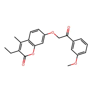 3-ethyl-7-[2-(3-methoxyphenyl)-2-oxoethoxy]-4-methyl-2H-chromen-2-one structure