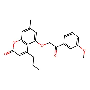 5-[2-(3-methoxyphenyl)-2-oxoethoxy]-7-methyl-4-propyl-2H-chromen-2-one structure