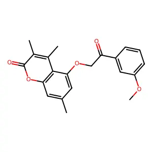 5-[2-(3-methoxyphenyl)-2-oxoethoxy]-3,4,7-trimethyl-2H-chromen-2-one structure