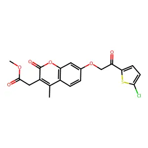 methyl 2-(7-(2-(5-chlorothiophen-2-yl)-2-oxoethoxy)-4-methyl-2-oxo-2H-chromen-3-yl)acetate structure
