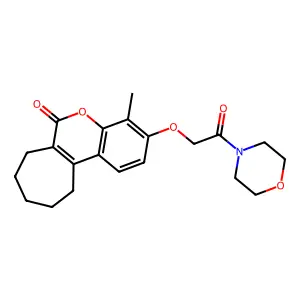 4-methyl-3-(2-morpholin-4-yl-2-oxoethoxy)-8,9,10,11-tetrahydro-7H-cyclohepta[c]chromen-6-one structure