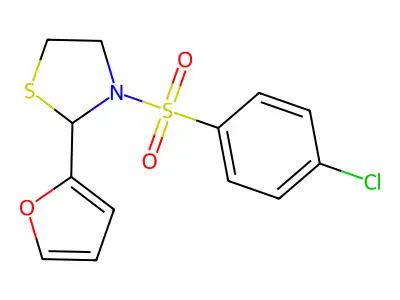 3-(4-Chlorobenzenesulfonyl)-2-(furan-2-yl)-1,3-thiazolidine structure