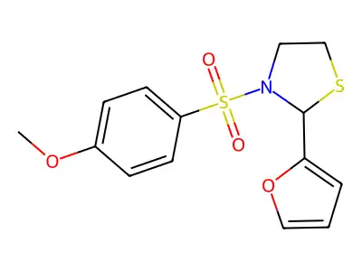 2-(Furan-2-yl)-3-((4-methoxyphenyl)sulfonyl)thiazolidine structure