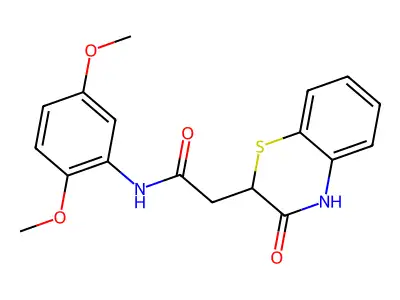 N-(2,5-dimethoxyphenyl)-2-(3-oxo-3,4-dihydro-2H-1,4-benzothiazin-2-yl)acetamide structure