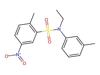 N-ethyl-5-nitro-2-methyl-N-(3-methylphenyl)benzenesulfonamide structure