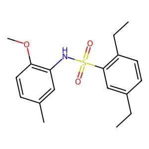 2,5-diethyl-N-(2-methoxy-5-methylphenyl)benzenesulfonamide structure