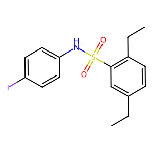 2,5-diethyl-N-(4-iodophenyl)benzenesulfonamide structure