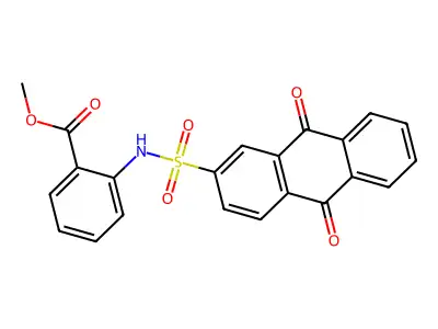 Methyl 2-(9,10-dioxo-9,10-dihydroanthracene-2-sulfonamido)benzoate structure