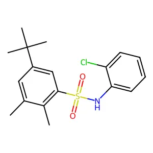 5-tert-butyl-N-(2-chlorophenyl)-2,3-dimethylbenzenesulfonamide structure