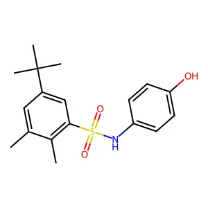 5-tert-butyl-N-(4-hydroxyphenyl)-2,3-dimethylbenzenesulfonamide structure