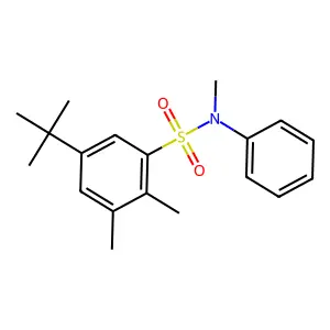 5-tert-butyl-N,2,3-trimethyl-N-phenylbenzenesulfonamide structure