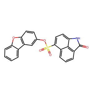 Dibenzo[b,d]furan-2-yl 2-oxo-1,2-dihydrobenzo[cd]indole-6-sulfonate structure