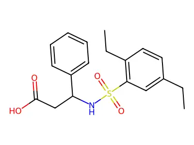 N-[(2,5-diethylphenyl)sulfonyl]-3-phenyl-beta-alanine structure