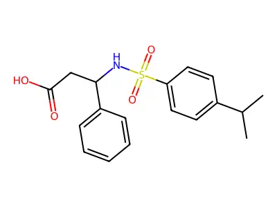 3-Phenyl-3-[(4-propan-2-ylphenyl)sulfonylamino]propanoic acid structure