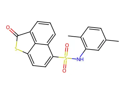 N-(2,5-dimethylphenyl)-2-oxo-2H-naphtho[1,8-bc]thiophene-6-sulfonamide structure
