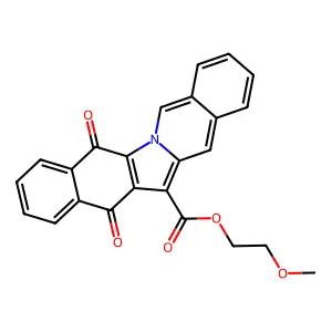 2-methoxyethyl 5,14-dioxo-5,14-dihydrobenzo[5,6]indolo[1,2-b]isoquinoline-13-carboxylate structure