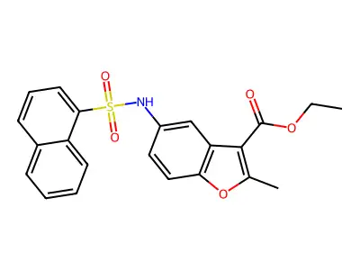 Ethyl 2-methyl-5-[(1-naphthylsulfonyl)amino]-1-benzofuran-3-carboxylate structure