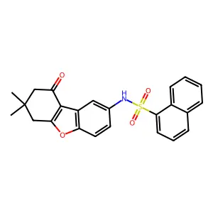 N-(7,7-dimethyl-9-oxo-6,8-dihydrodibenzofuran-2-yl)naphthalene-1-sulfonamide structure