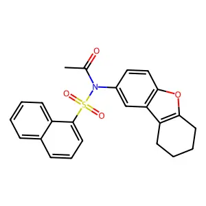 N-naphthalen-1-ylsulfonyl-N-(6,7,8,9-tetrahydrodibenzofuran-2-yl)acetamide structure