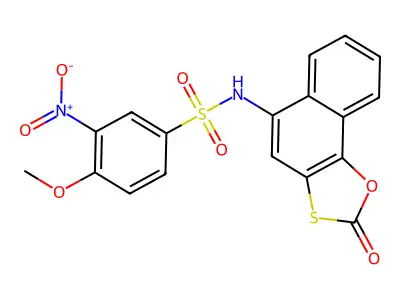 4-methoxy-3-nitro-N-(2-oxonaphtho[2,1-d][1,3]oxathiol-5-yl)benzenesulfonamide structure