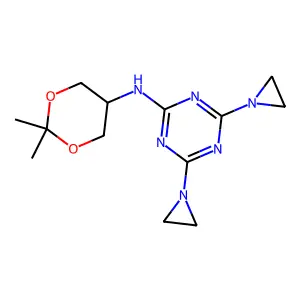 1,3,5-Triazin-2-amine, 4,6-bis(1-aziridinyl)-N-(2,2-dimethyl-1,3-dioxan-5-yl)- structure