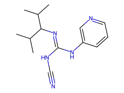 Guanidine, 2-cyano-1-(1-isopropyl-2-methylpropyl)-3-(3-pyridyl)- structure