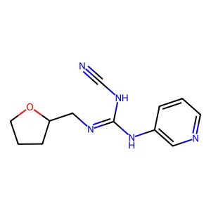 Guanidine, N-cyano-N'-3-pyridinyl-N''-((tetrahydro-2-furanyl)methyl)- structure