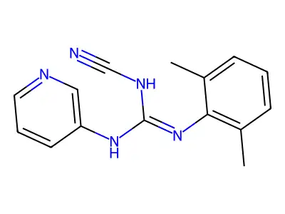 Guanidine, 2-cyano-1-(3-pyridyl)-3-(2,6-xylyl)- structure