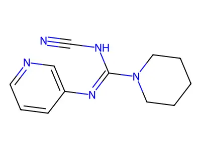 1-Piperidinecarboxamidine, N'-cyano-N-3-pyridyl- structure