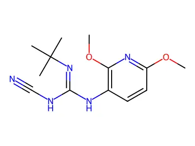 Guanidine, N-cyano-N'-(2,6-dimethoxy-3-pyridinyl)-N''-(1,1-dimethylethyl)- structure