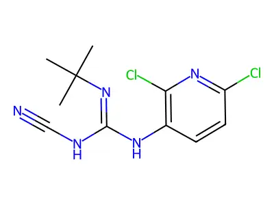 Guanidine, 1-tert-butyl-2-cyano-3-(2,6-dichloro-3-pyridyl)- structure