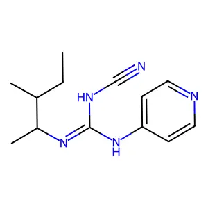 Guanidine, 2-cyano-1-(1,2-dimethylbutyl)-3-(4-pyridyl)- structure