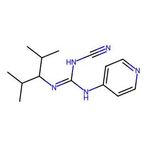 Guanidine, 2-cyano-1-(2,4-dimethyl-3-pentyl)-3-(4-pyridyl)- structure