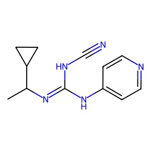 Guanidine, 2-cyano-1-(1-cyclopropylethyl)-3-(4-pyridyl)- structure