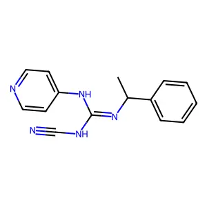 Guanidine, 2-cyano-1-alpha-phenethyl-3-(4-pyridyl)- structure