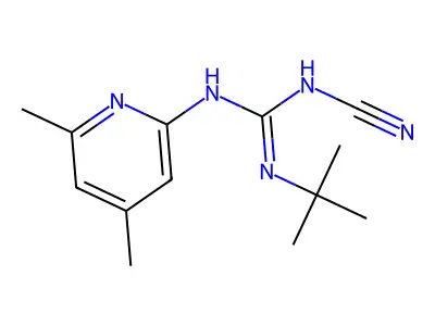 Guanidine, 1-tert-butyl-2-cyano-3-(4,6-dimethyl-2-pyridyl)- structure