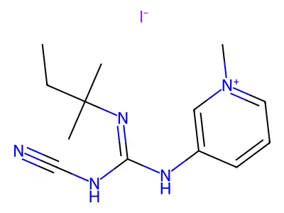 Pyridinium, 3-(2-cyano-3-tert-pentylguanidino)-1-methyl-, iodide structure