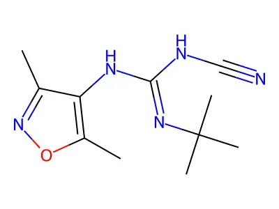 Guanidine, 1-tert-butyl-2-cyano-3-(3,5-dimethyl-4-isoxazolyl)- structure