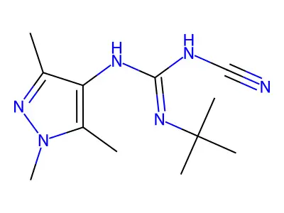 Guanidine, N-cyano-N'-(1,1-dimethylethyl)-N''-(1,3,5-trimethyl-1H-pyrazol-4-yl)- structure